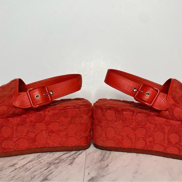 Coach Noelle Signature Terry Platform Sandal 7 1/2 B - Picture 8 of 14